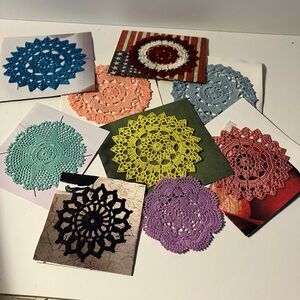 Colorful Crochet Doilies Set